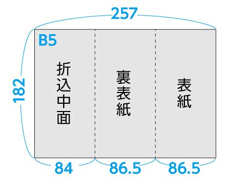 B5 巻き三つ折り