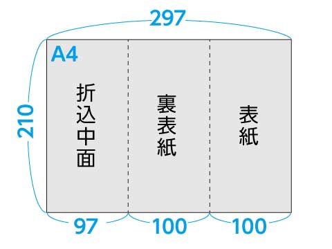 A4 巻き三つ折り