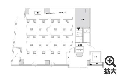 スクール形式　3名掛け57席