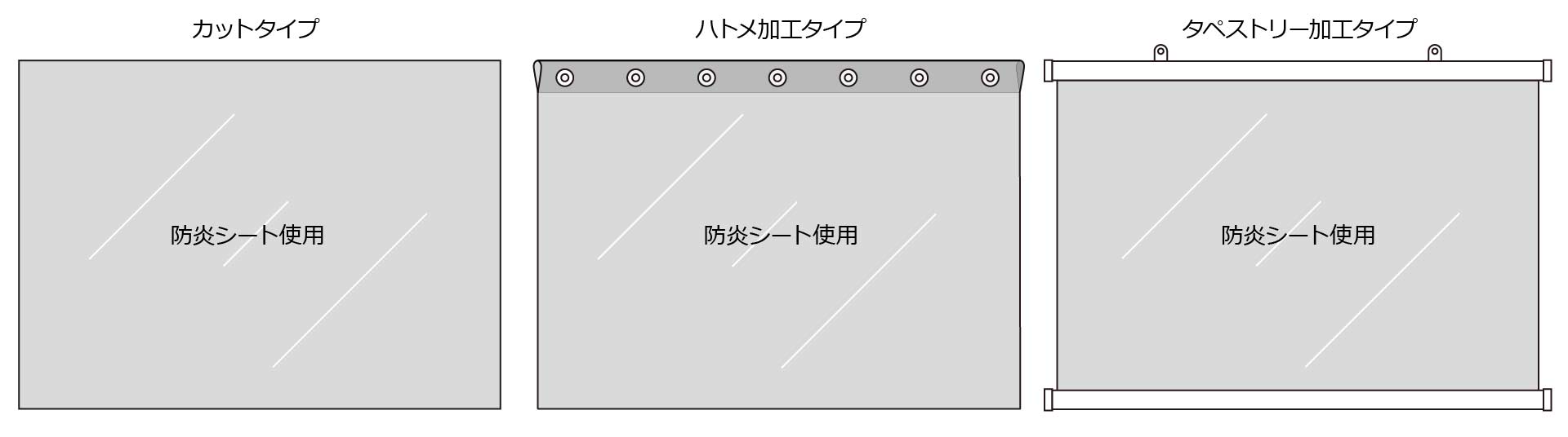 防炎・透明ビニールカーテン（塩化ビニール素材）