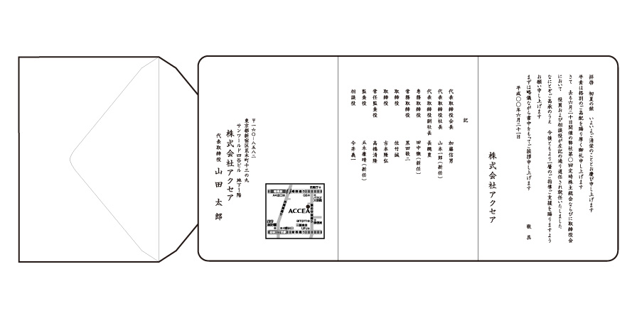 洋１封筒　＋　三つ折りカード